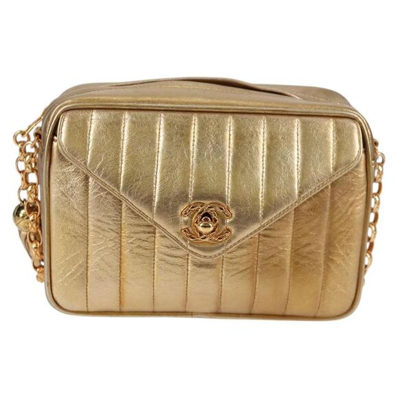 Chanel Mademoiselle Camera Bag Gold Leather Shoulder Bag (Pre-Owned) - Picture 1 of 16